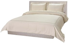 Σετ Παπλωματοθήκη Υπέρδιπλή 220x240 Satin Embroidered Classico 1-Ivory Anna Riska