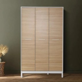 ΝΤΟΥΛΑΠΑ ΡΟΥΧΩΝ LONDON MEGAPAP ΤΡΙΦΥΛΛΗ ΧΡΩΜΑ OAK - ΛΕΥΚΟ 120X52X202ΕΚ.