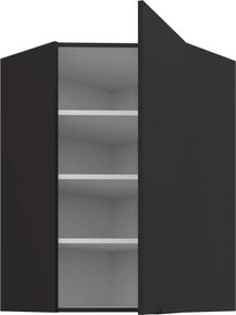 Κρεμαστό ντουλάπι γωνιακό Arianna 60x60 GN 90 1F-Μαύρο