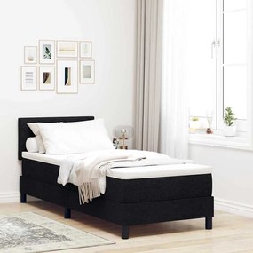 vidaXL Κρεβάτι με ελατήρια με στρώμα Μαύρο 80 x 200 cm ύφασμα