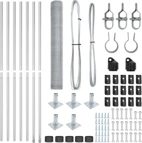 vidaXL Στύλος Περιφράξεων Ασημί 10 x 1 μ (πλέγμα 13 mm) Ατσάλι