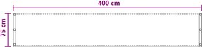 vidaXL Οθόνη Μπαλκονιού Ορθογώνιος 75 x 400 cm HDPE και Αλουμίνιο