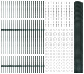 vidaXL Welded Wire Fence με 44 U Posts Πράσινο 1x100 m Χάλυβας
