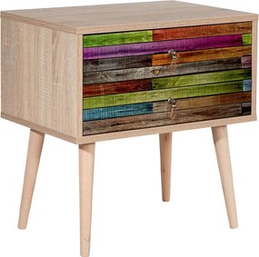 Κομοδίνο Soho Megapap χρώμα sonoma 60x40x61εκ.