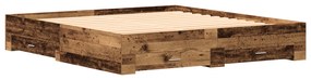 vidaXL Bed Frame με Συρτάρια Παλαιού Ξύλου 180x200 εκ. Κατασκευασμένο Ξύλο