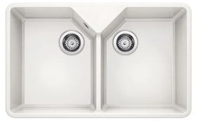 Blanco Villae Farmhouse White Glossy Υποκαθήμενος Κεραμικός Νεροχύτης Με 2 Γούρνες 79,4x49cm