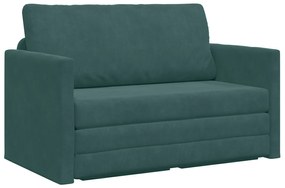 vidaXL Κρεβάτι Σε Σοφάκι 2-σε-1 Σκούρο Πράσινο 124x204x61 εκ Βελούδο