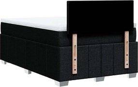 vidaXL Κρεβάτι Boxspring με Στρώμα Μαύρο 120x200 εκ. Υφασμάτινο