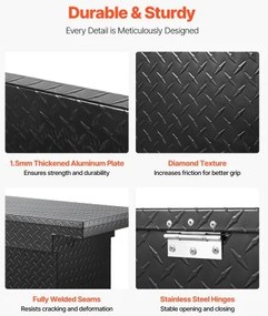 VEVOR Crossover Tool Box 72x20x14 In Heavy Duty Aluminum Toolbox for Truck Bed