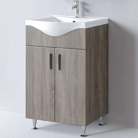 Έπιπλο Μπάνιου Πάγκος Με Νιπτήρα Siena S3BSI055SD0 55x46x83cm Dark Sonoma Porcelain,Melamine