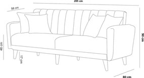 3-Seat Sofa-Bed Aqua - Green Green