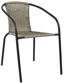 Καρέκλα - Πολυθρόνα CAMEL C5015.01 Μεταλλική Γκρί με Wicker 48x48-53x72 εκ. 48x53x72 εκ.
