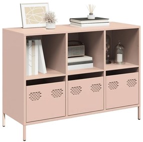 vidaXL Ντουλάπι Ροζ 101,5x39x73,5 εκ. από Χάλυβα Ψυχρής Έλασης