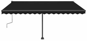 vidaXL Τέντα Συρόμενη Χειροκίνητη με LED Ανθρακί 450 x 300 εκ.