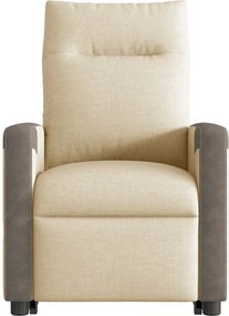 vidaXL Πολυθρόνα Ανακλινόμενη με Ανύψωση Κρεμ Υφασμάτινη