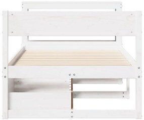 vidaXL Σκελετός Κρεβ. Χωρίς Στρώμα Λευκό 75x190 εκ Μασίφ Πεύκο