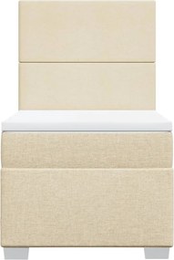 vidaXL Κρεβάτι Boxspring με Στρώμα Κρεμ 80 x 200 εκ. Υφασμάτινο