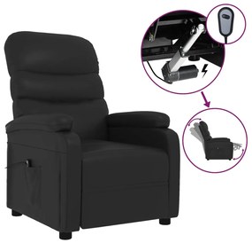 vidaXL Πολυθρόνα Ανακλινόμενη Ηλεκτρική Μαύρη από Συνθετικό Δέρμα