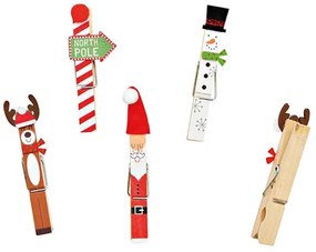 Σετ Χριστουγεννιάτικα Διακοσμητικά Μανταλάκια με διαστάσεις 9x2x12cm - 8 τεμάχια