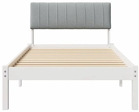 vidaXL Σκελετός Κρεβατιού Λευκό και ανοιχτό γκρι 90 x 190 cm