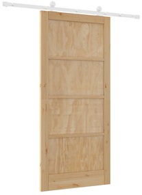 vidaXL Συρόμενη Πόρτα με Σετ Υλικών 93x202 εκ από συμπαγές ξύλο Πεύκου