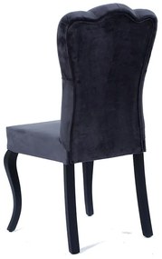 Καρέκλα YONCA ξύλο μαύρο χρώμα /ύφασμα FORTEK BABY FACE 23 - Βελούδο - 783-1123