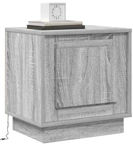 vidaXL Κομοδίνο με Γκρι 44 x 34.5 x 45 εκ Επεξεργασμένο ξύλο