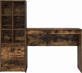 vidaXL Γραφείο με συρτάρι 2 pcs Καπνιστό Δρύς