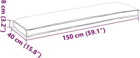 vidaXL Μαξιλάρι Γκρι 150 x 40 x 8 εκ. Ύφασμα Όξφορντ