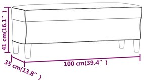 vidaXL Πάγκος Μαύρος 100x35x41 εκ. Υφασμάτινος