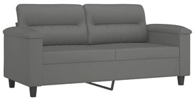 vidaXL Καναπές Διθέσιος Σκ. Γκρι 140 εκ. Ύφασμα Μικροϊνών με Μαξιλάρια