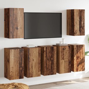 vidaXL Σετ επίπλου τηλεόρασης 7 pcs Παλαιό ξύλο 30.5 x 30 x 60 εκ.