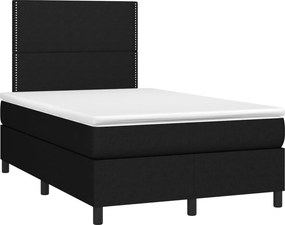 vidaXL Κρεβάτι Boxspring με Στρώμα Μαύρο 120x200 εκ. Υφασμάτινο