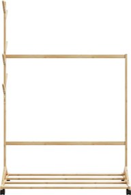 vidaXL Ράφι Ρούχων με Γάντζους και Ρόδες 100x35x157 εκ. από Μπαμπού