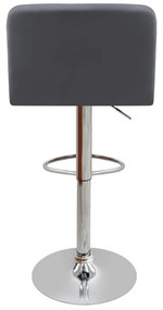 Σκαμπό μπαρ Carmelo Megapap με ρυθμιζόμενο ύψος PU μαύρο - βάση χρωμίου 45x42x90/113εκ.