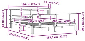 ΠΛΑΙΣΙΟ ΚΡΕΒΑΤΙΟΥ ΜΕ ΚΕΦΑΛΑΡΙ 180X200 ΕΚ. ΑΠΟ ΜΑΣΙΦ ΞΥΛΟ ΠΕΥΚΟΥ 3306092