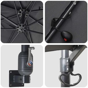 vidaXL Ομπρέλα Κήπου Ανθρακί 248.5 x 247.5 x 160 εκ. ύφασμα