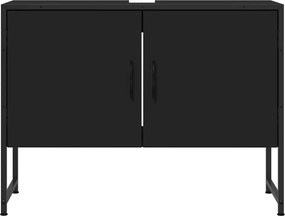 vidaXL Ντουλάπι Μπάνιου Νιπτήρα Μαύρο 80 x 33 x 60 εκ. Επεξ. Ξύλο