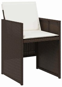 vidaXL Σέτ φαγητού για κήπο 5 pcs Καφέ συνθετικό ρατάν