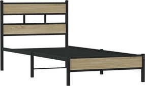 vidaXL Πλαίσιο Κρεβ. Χωρ. Στρώμα Sonoma Δρυς 90x200 εκ. Επεξ. Ξύλο