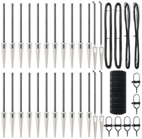 vidaXL Euro Fence με 13 στήλες φράχτη 0.4x50 μ. Γαλβανισμένο μέταλλο Γκρι