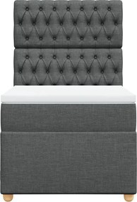 vidaXL Κρεβάτι Boxspring με Στρώμα Σκούρο Γκρι 80x200 εκ. Υφασμάτινο