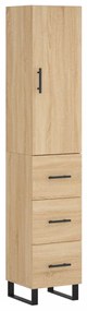 vidaXL Μπουφές Sonoma δρυς 34,5 x 34 x 180 εκ. από Επεξεργασμένο Ξύλο