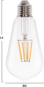 ΛΑΜΠΤΗΡΑΣ HM4188.01 LED FILAMENT 8W E27 DIMMABLE 2700K ΔΙΑΦΑΝΟΣ