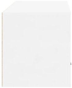 Παπουτσοθήκη Επιτοίχια Γυαλ. Λευκό 70x35x38 εκ. Επεξ. Ξύλο - Λευκό