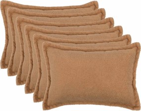 vidaXL Κάλυμμα Μαξιλαριού 6 pcs HOUTEN Μπεζ 50 x 75 cm Μπουκλέ