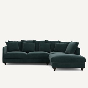 Γωνιακός καναπές-κρεβάτι με βελούδο, Lazare