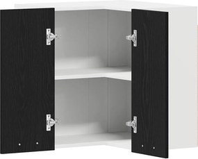 vidaXL Κρεμαστό ντουλάπι με ράφι Lyon Μαύρη Οξυά 57 x 57 x 60 εκ