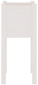 vidaXL Ζαρντινιέρες 2 τεμ. Λευκές 31 x 31 x 70εκ από Μασίφ Ξύλο Πεύκου