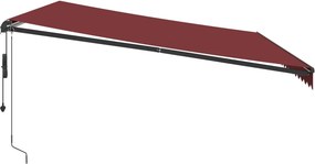 vidaXL Αναδιπλούμενη τέντα Μπορντό 500 x 350 εκ Πολυεστέρας